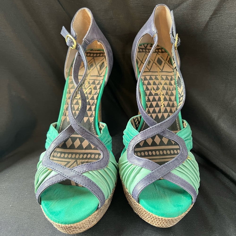 Jessica Simpson Blue/Animal Print Sandal